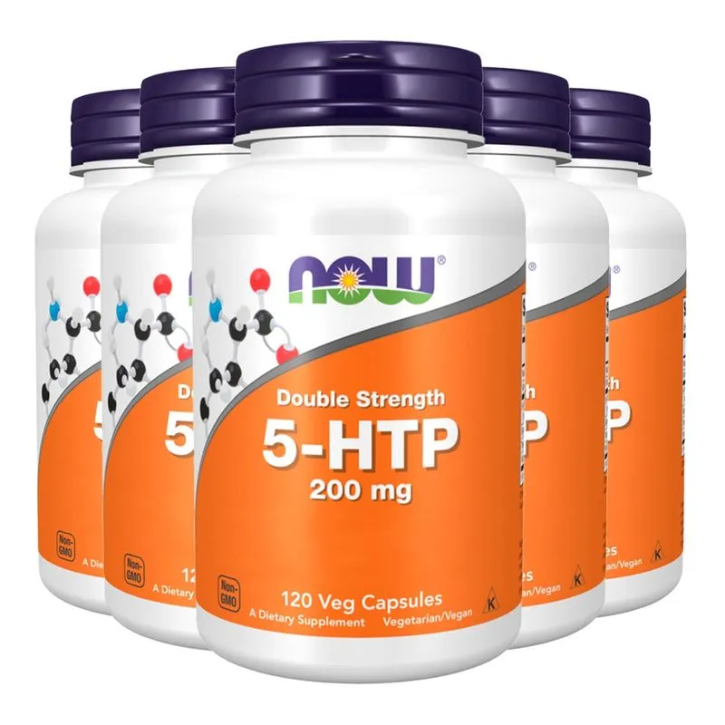 5-HTP 200mg Now Foods Dupla Força 120 Cápsulas Importado 5un