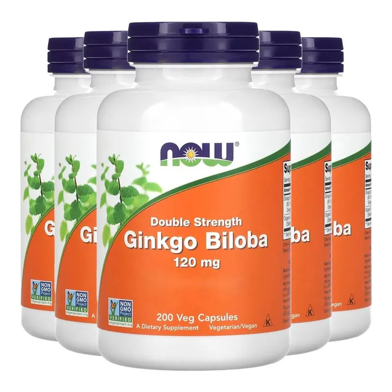 Ginkgo Biloba 120mg Now Foods 200 Cápsulas Importado 5un