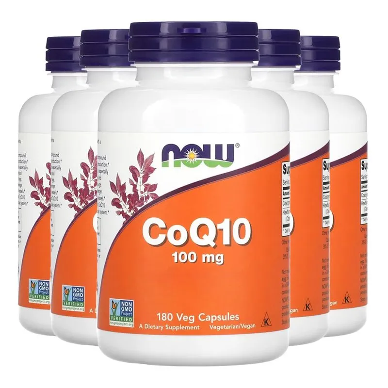 Coenzima Coq10 100mg Now Foods 180 Cápsulas Importado 5un