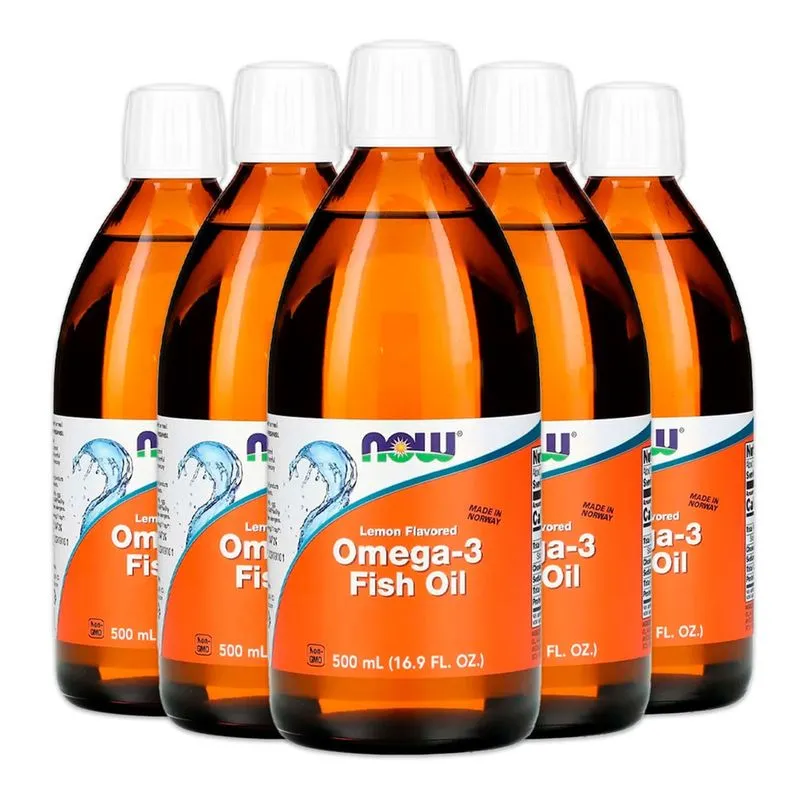 Ômega-3 Fish Oil Now Foods 500ml Sabor Limão Importado 5un