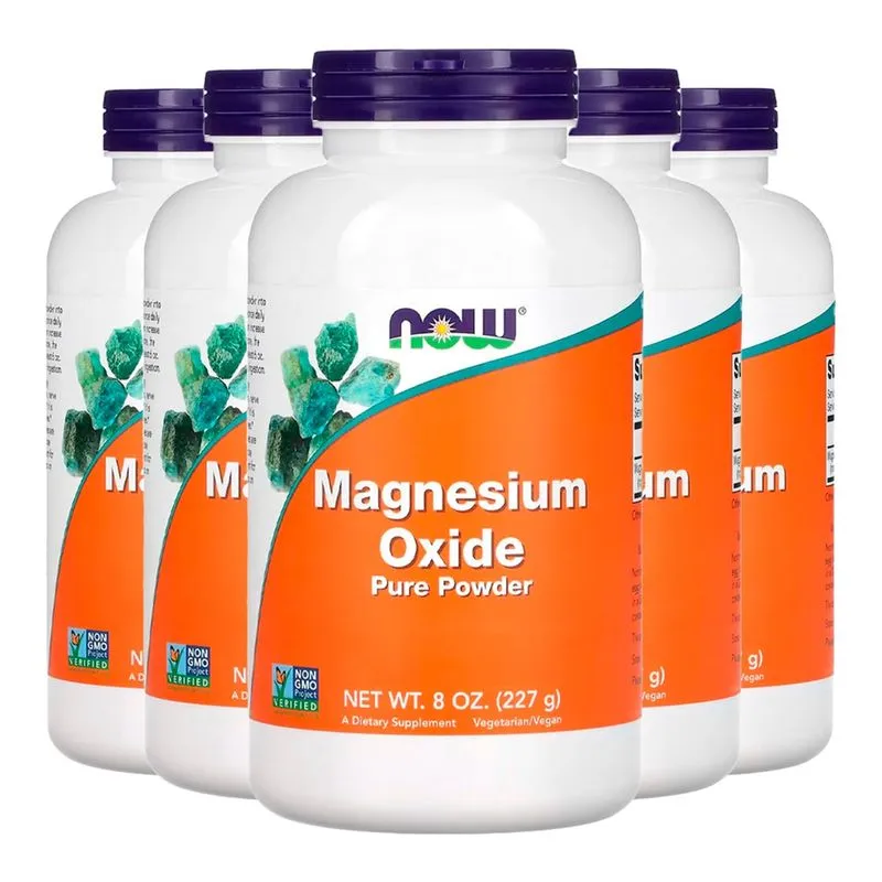 Óxido de Magnésio em Pó Now Foods 227g Importado 5un