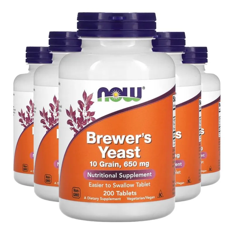 Levedura de Cerveja 650mg Now Foods 200 Tabs Importado 5un