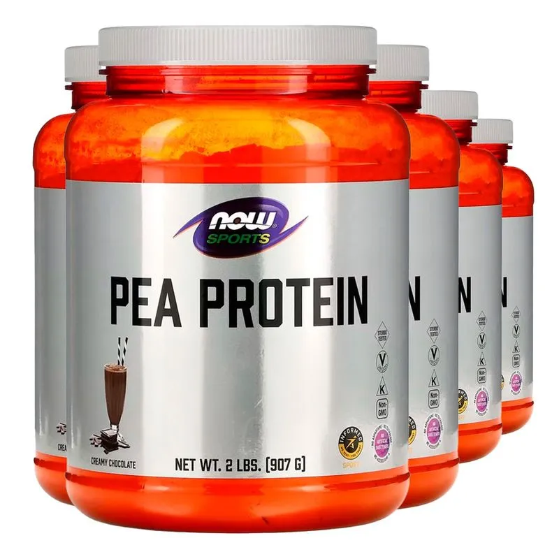 Proteína Pea Protein Now Foods 907g Chocalate Importado 5un