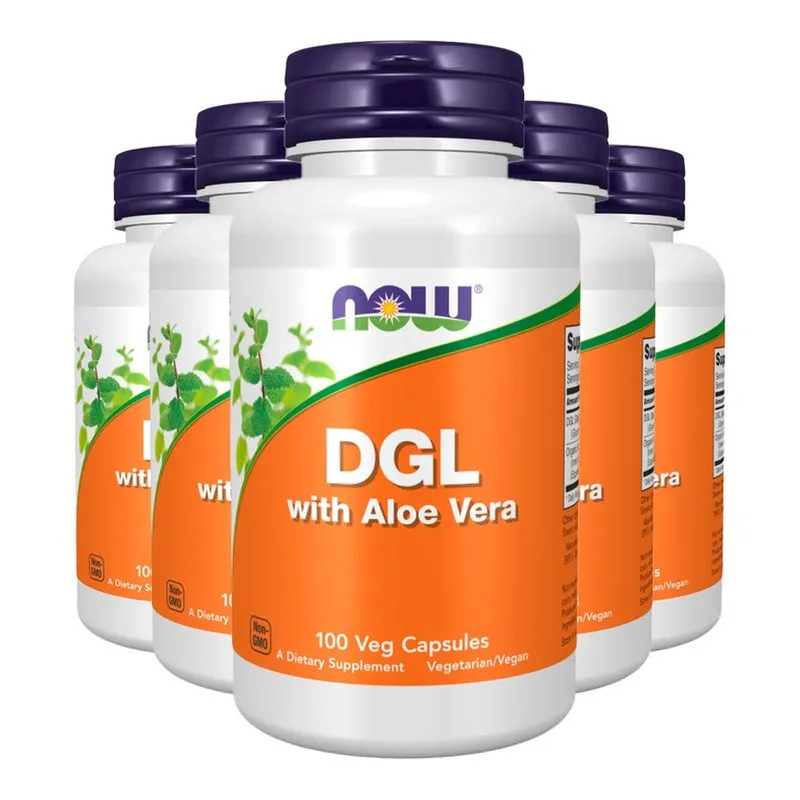 Dgl 400mg Now Food com Aloe Vera 100 Caps Importado 5un