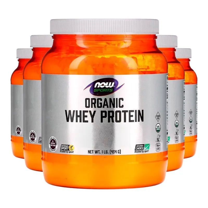 Whey Protein Now Foods Orgânico Sem Sabor 454g Importado 5un