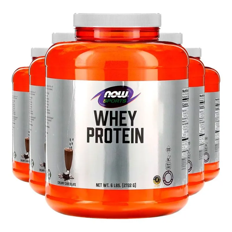 Whey Protein Now Foods 2722g Pó Chocolate Importado 5un
