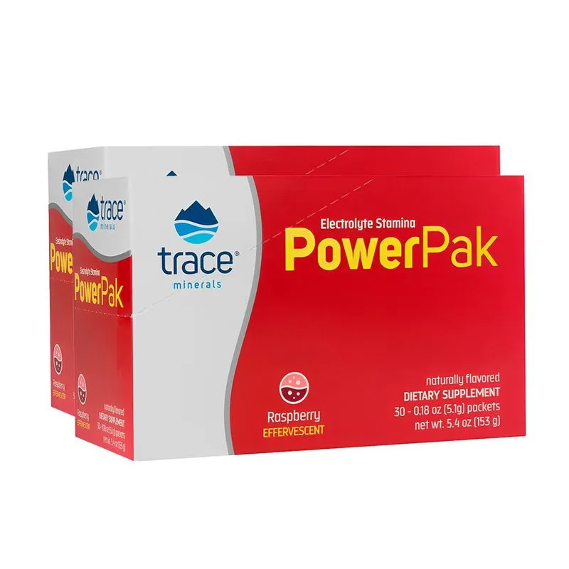Trace Minerals Eletrólito Power Pak 30 Sachês Framboesa 2un