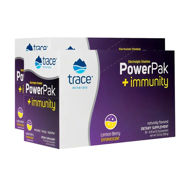 Trace Minerals Eletrólito Powerpak 30 Sachês Sabor Limão 2un