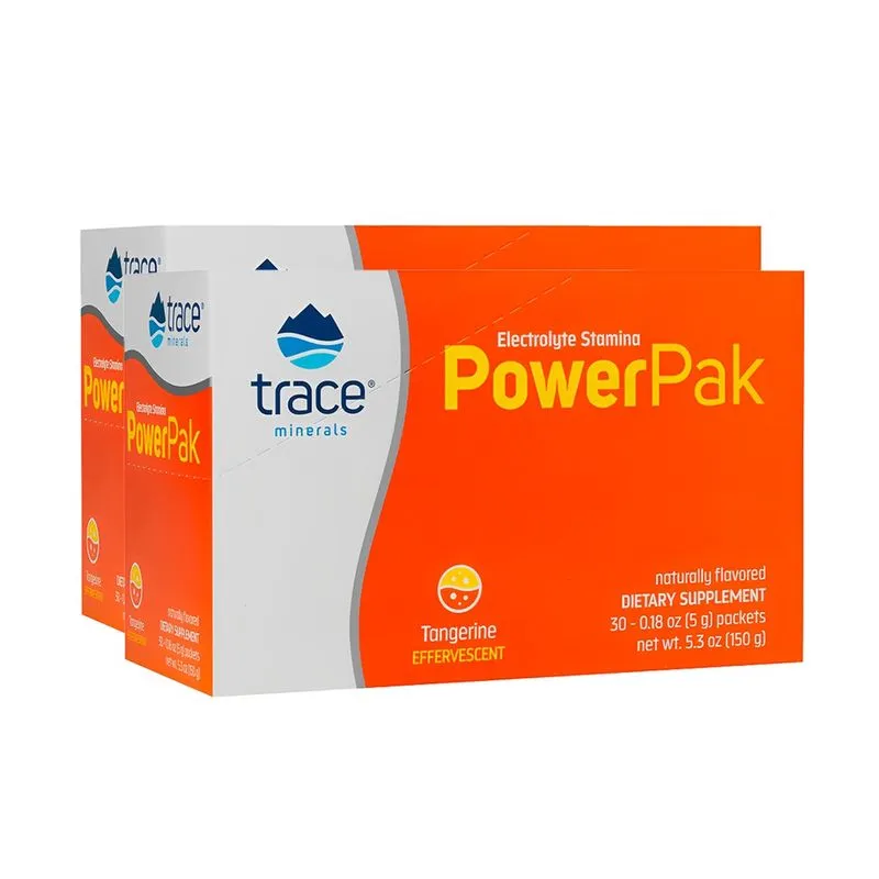 Trace Minerals Eletrólito PowerPak 30psc Sabor Tangerina 2un