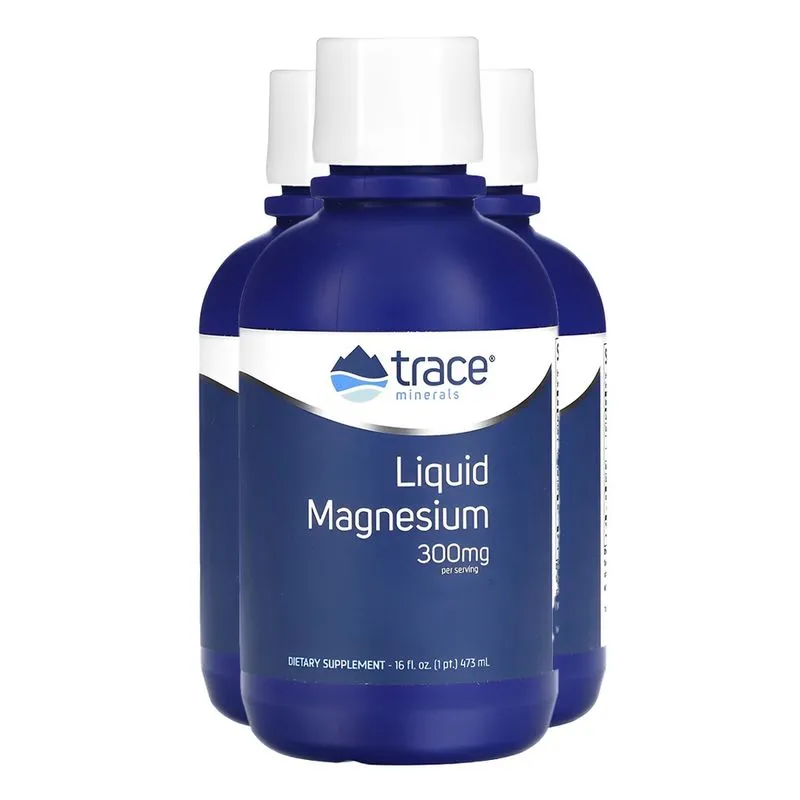 Trace Minerals Magnésio Líquido 300mg 473 ml Tangerina 3un