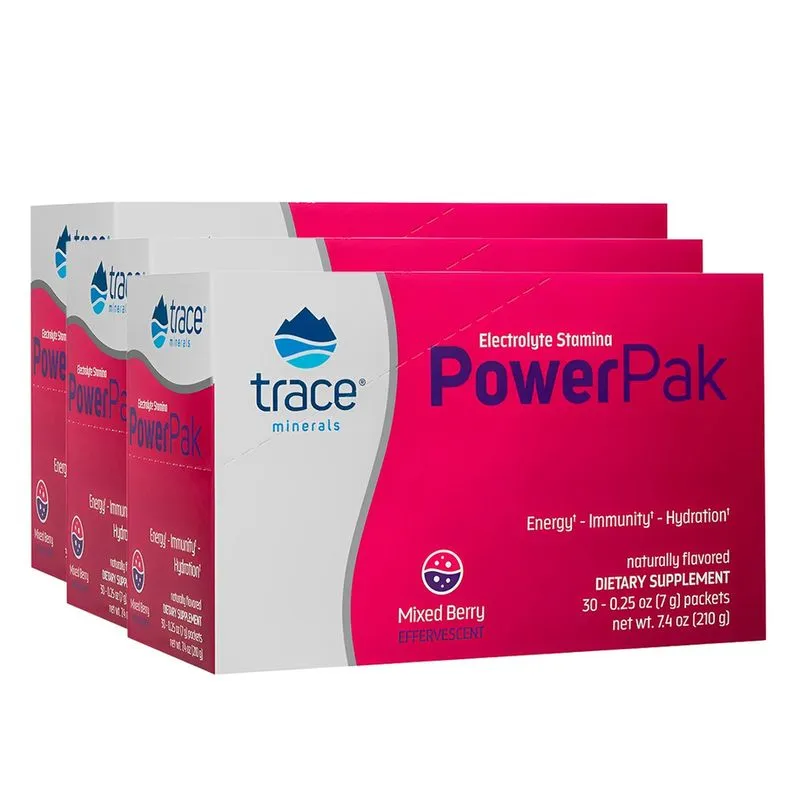 Trace Minerals PowerPak Eletrólito Pacote 30un Importado 3un
