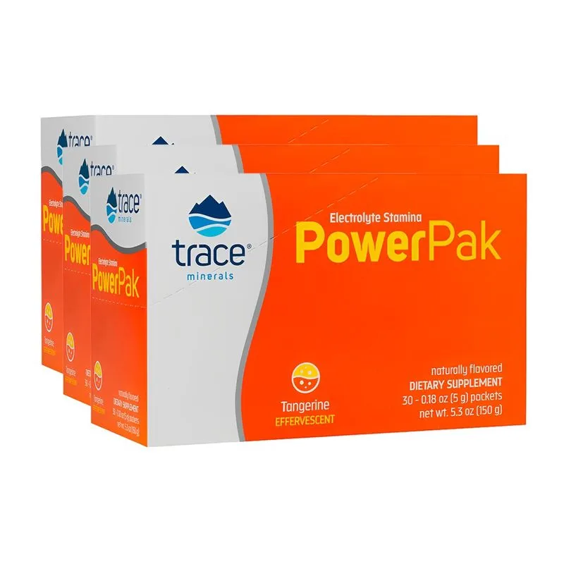 Trace Minerals Eletrólito PowerPak 30psc Sabor Tangerina 3un