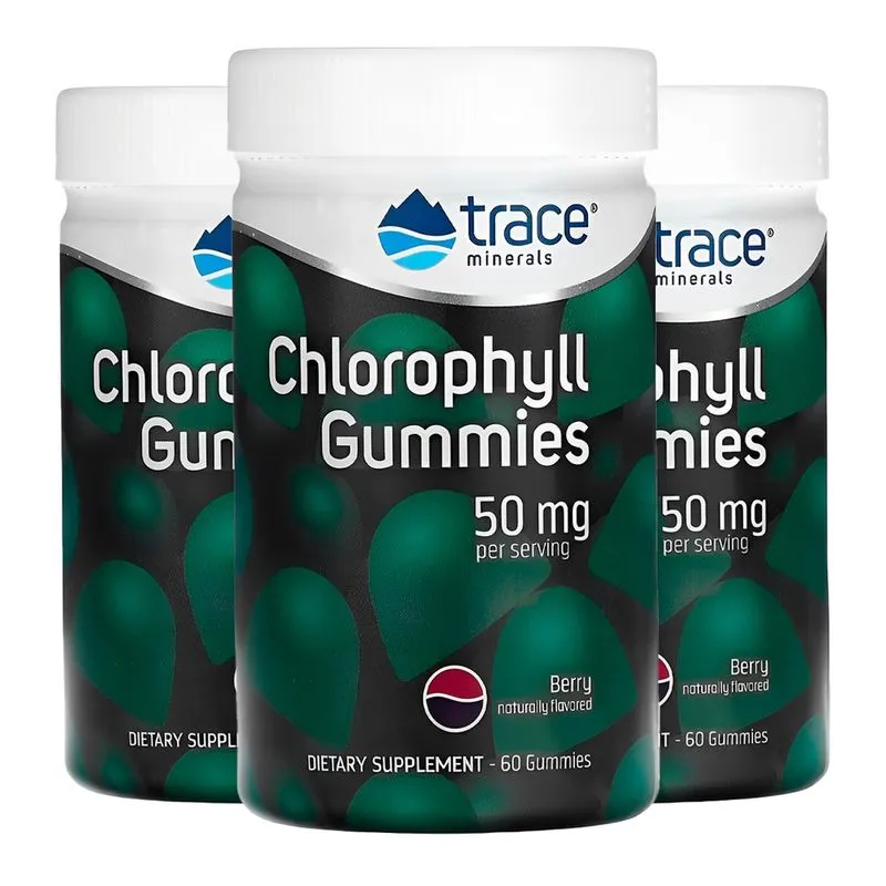Trace Minerals Clorofila 60 Gomas Sabor Baga Importado 3un