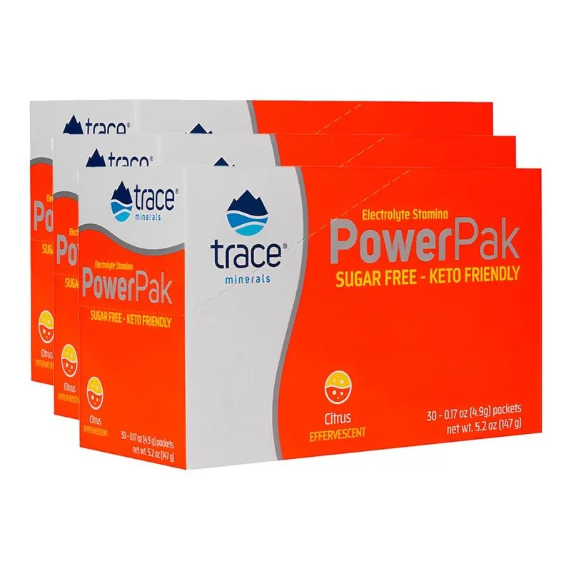 Trace Minerals Eletrólito Stamina Power Pak com 30 Schs 3un