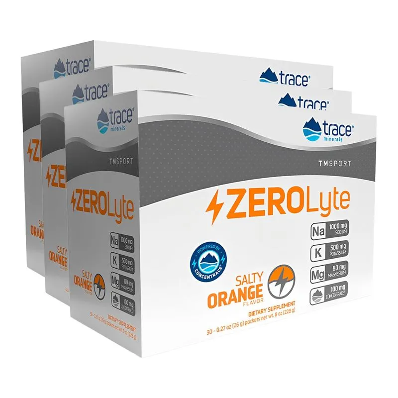 Trace Minerals Eletrólito ZeroLyte PowerPak com 30Sachês 4un