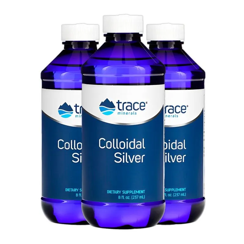 Trace Minerals Prata Coloidal 30 Ppm 237 ml Importado 5un