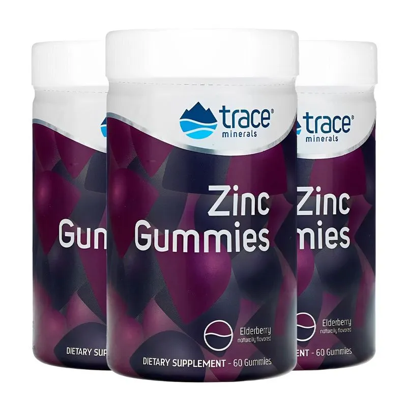 Trace Minerals Gomas de Zinco 30mg 60 Goma Importado 5un