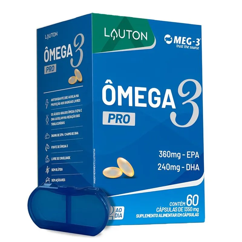 Omega 3 Pró Lauton Óleo Peixe Epa/Dha 60Cáp + Porta Cápsulas