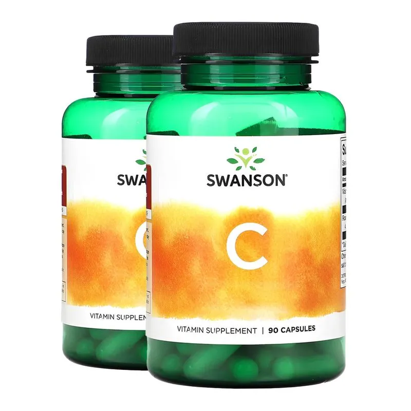 Vitamina C 1000mg Rosa Mosqueta Swanson 90Caps Importado 2un