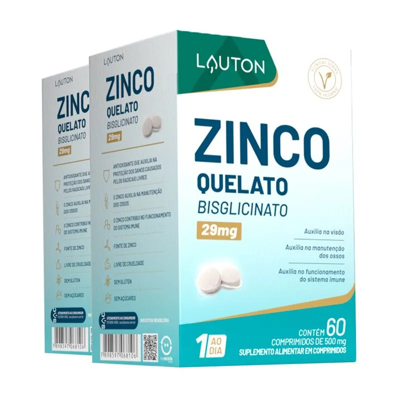 Zinco Quelato Bisglicinato Lauton 60 Comp 2un
