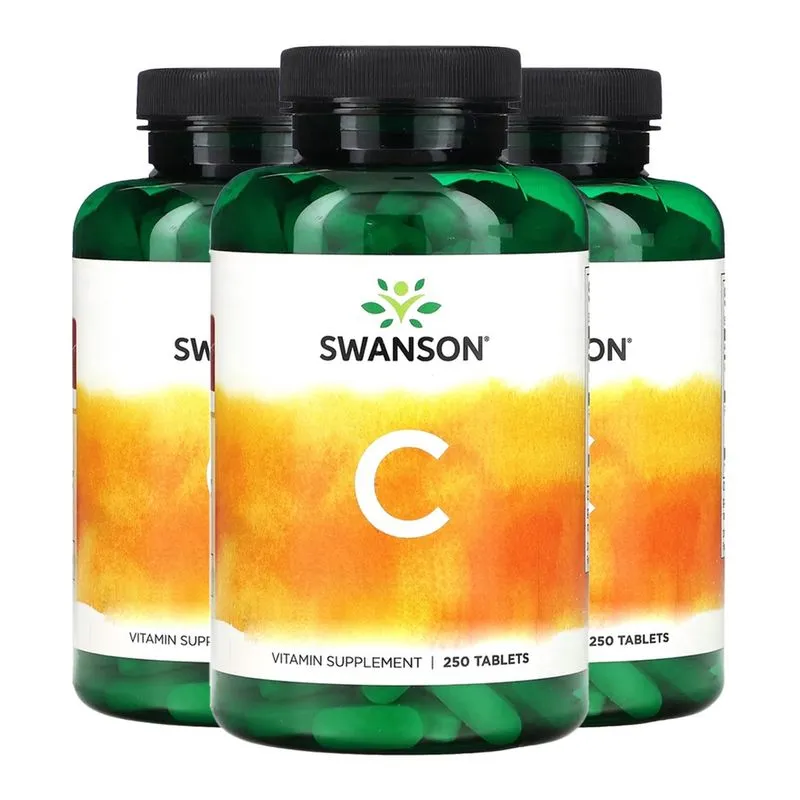 Vitamina C 1000mg Rosa Mosqueta Swanson 250Tab Importado 3un