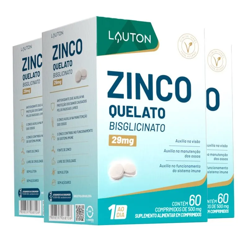 Zinco Quelato Bisglicinato Lauton 60 Comp 3un