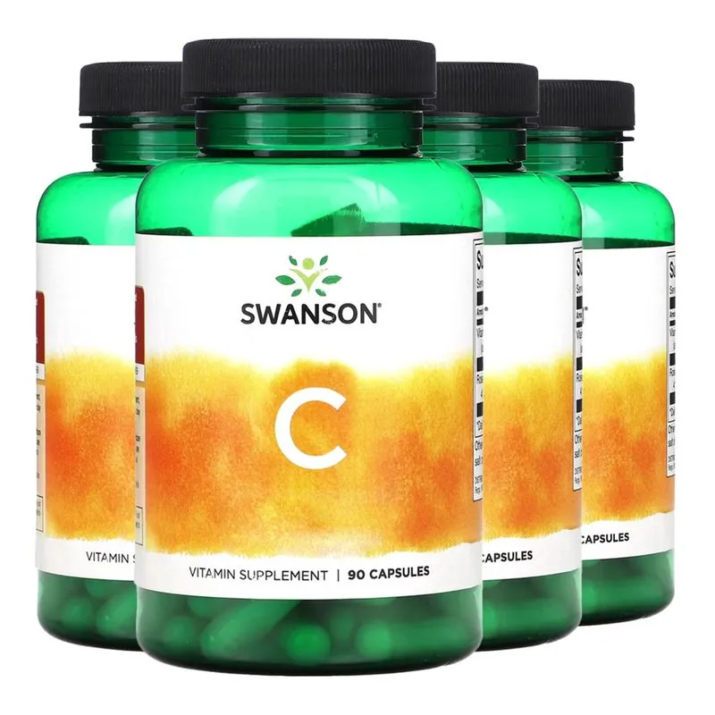 Vitamina C 1000mg Rosa Mosqueta Swanson 90Caps Importado 4un