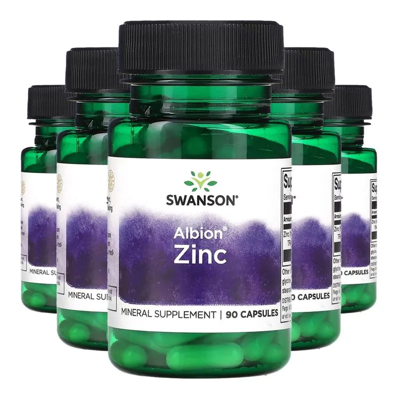Zinco Quelato 30mg Swanson 90 Cápsulas Importado 5un
