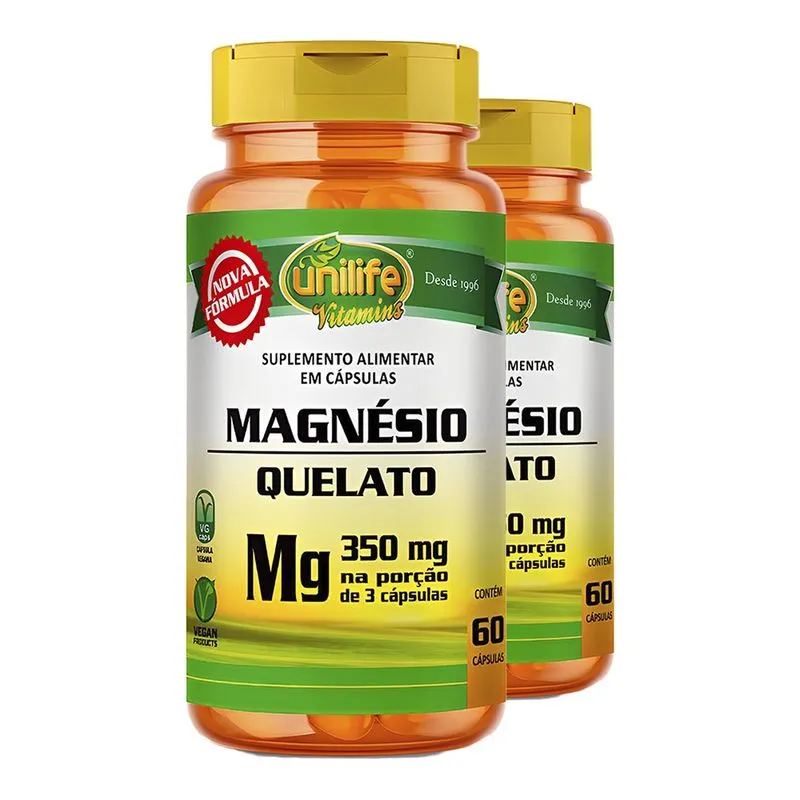 Magnésio Quelato Unilife (Bisglicinato) 60 Cáps 2un
