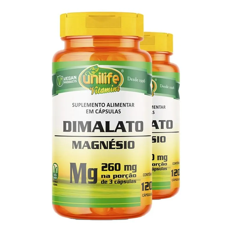Magnésio Dimalato Unilife 120 Cápsulas 2un