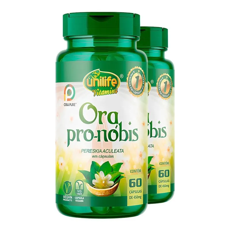 Ora pro-nóbis Unilife (Pereskia Aculeata) 60 Cápsulas 2un