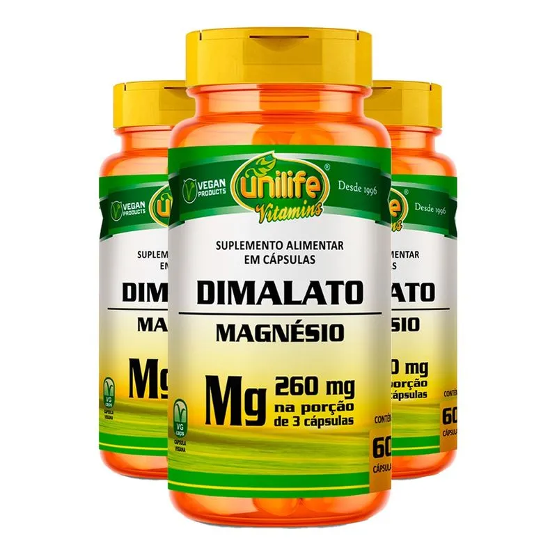 Magnésio Dimalato Unilife 60 Cápsulas 3un