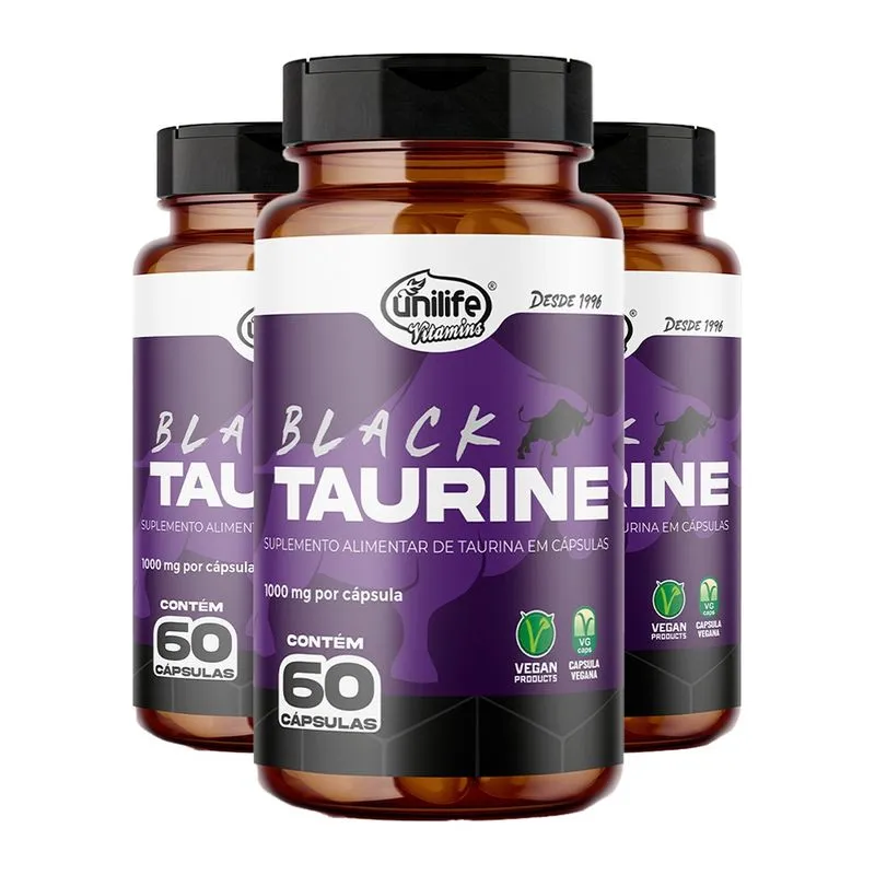 Taurina Black Unilife Taurine 60 Cápsulas 3un