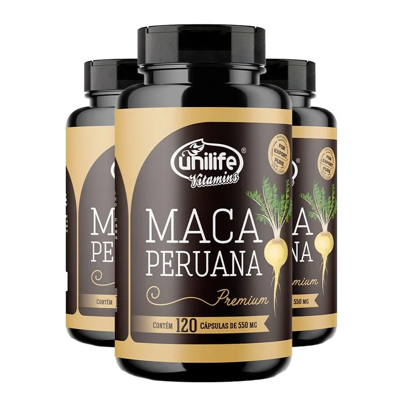 Maca Peruana Premium Unilife 120 cápsulas 3un