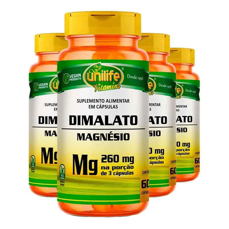 Magnésio Dimalato Unilife 60 Cápsulas 4un