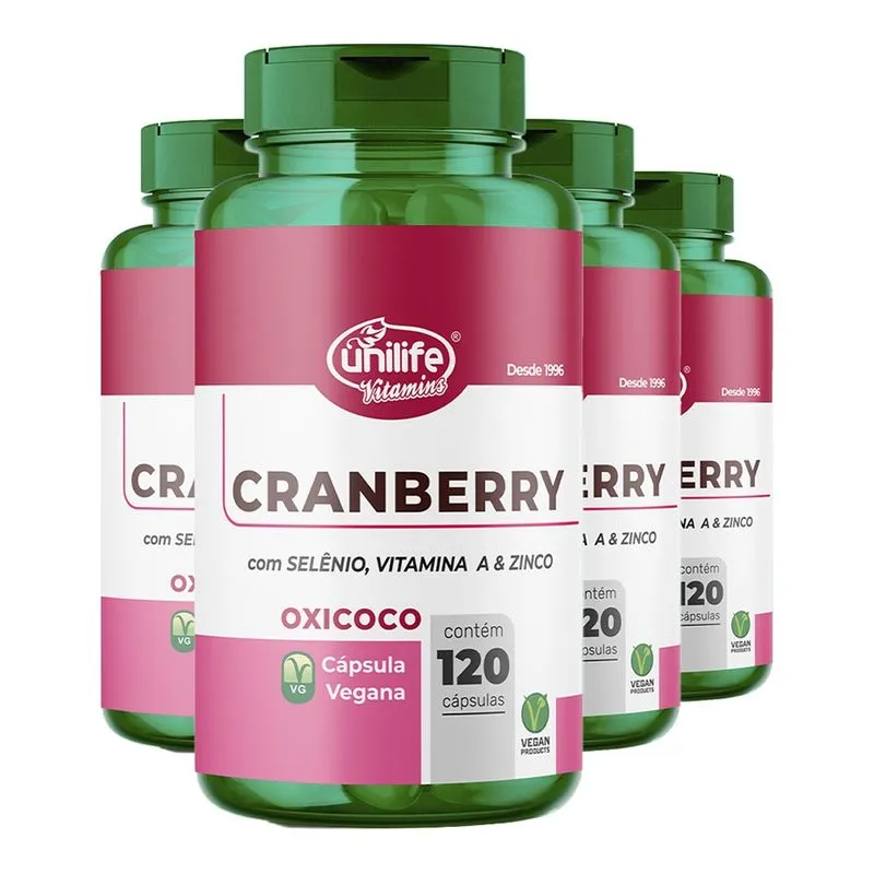 Cranberry Unilife Selênio, Vitamina A e Zinco 120 Cáps 4un