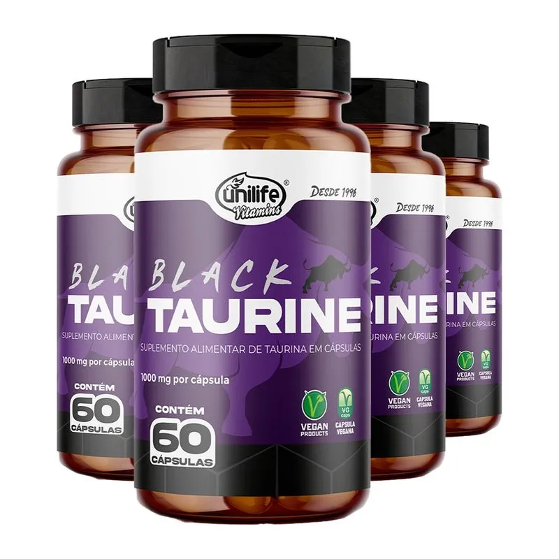 Taurina Black Unilife Taurine 60 Cápsulas 4un