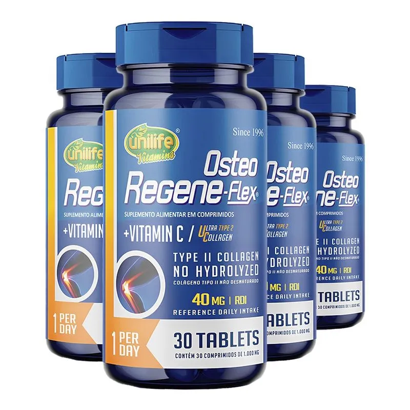 Colágeno ii + Vitamin C Unilife Osteo Regene Flex 30Comp 4un
