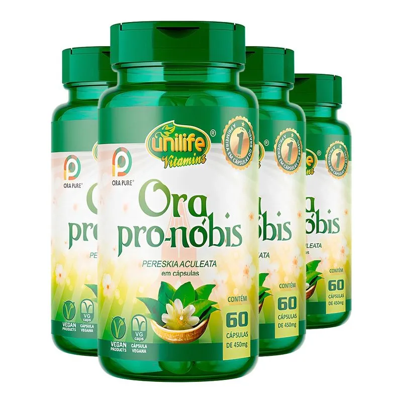 Ora pro-nóbis Unilife (Pereskia Aculeata) 60 Cápsulas 4un
