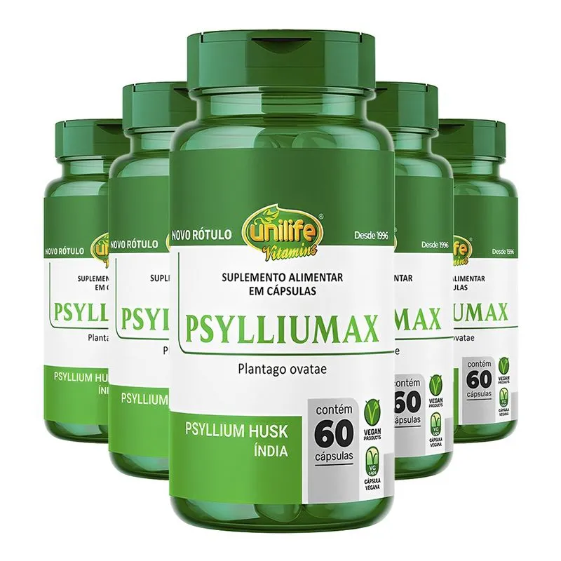 Psylliumax Unilife (Psyllium) 60 Cápsulas 5un