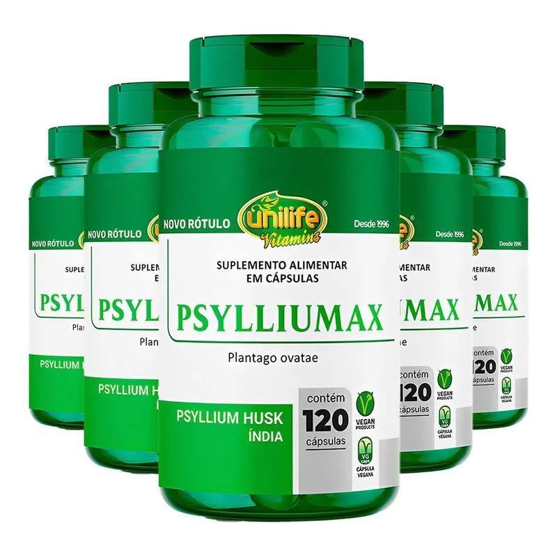 Psylliumax Unilife (Psyllium) 120 Cápsulas 5un