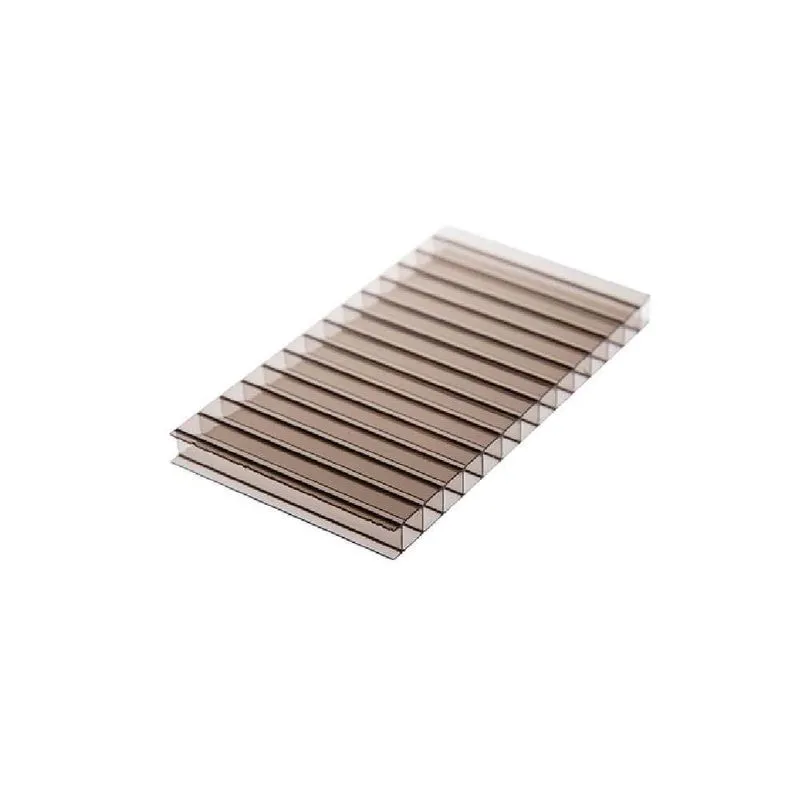 Chapa De Policarbonato Alveolar Bronze 10mm Com 35% Transmissão De Luz Sabic 210cm 600cm