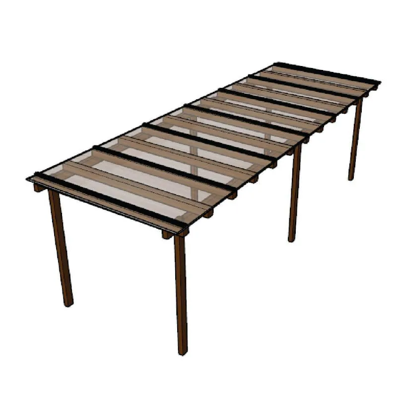 Kit Policarbonato Cristal 4mm 6,00m X 1,00m - Perfis Naturais