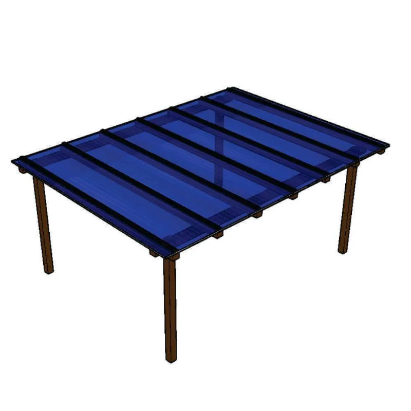 Kit Policarbonato Azul 6mm 4,00m X 3,00m - Perfis Naturais