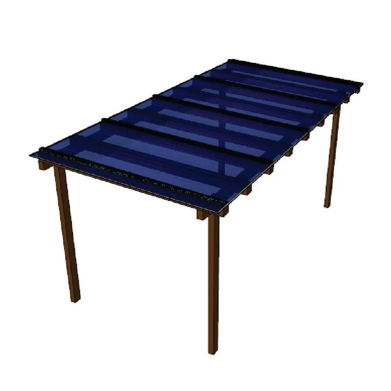 Kit Policarbonato Azul 4mm 4,00m X 2,00m - Perfis Naturais