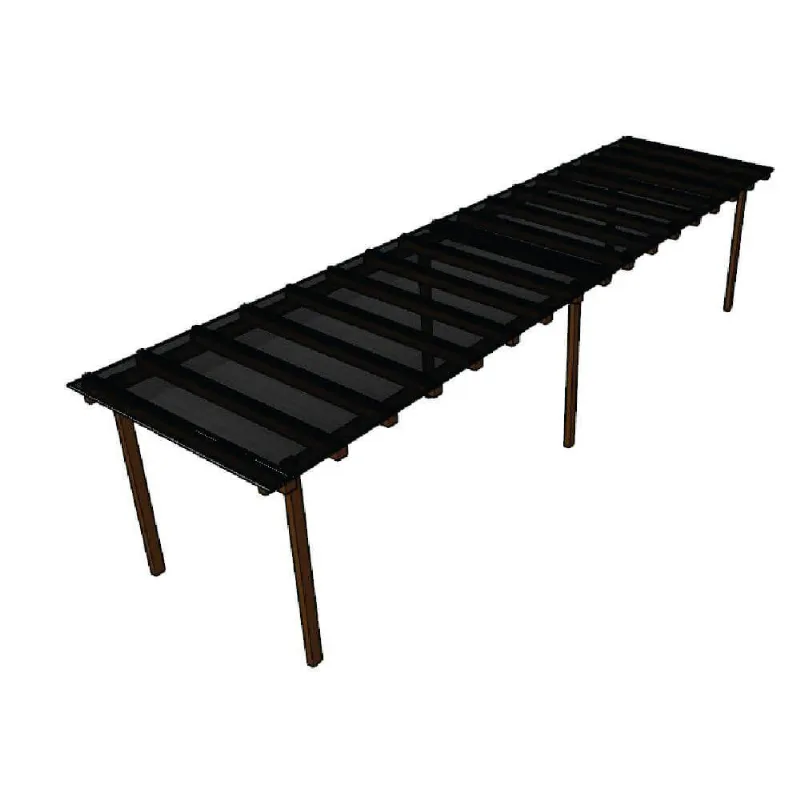 Kit Policarbonato Fume 4mm 8,00m X 1,50m - Perfis Naturais