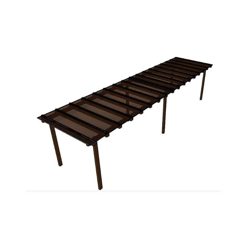 Kit Policarbonato Bronze 4mm 8,00m X 1,50m - Perfis Naturais