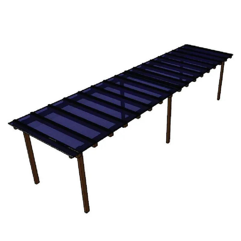 Kit Policarbonato Azul 4mm 8,00m X 1,50m - Perfis Naturais