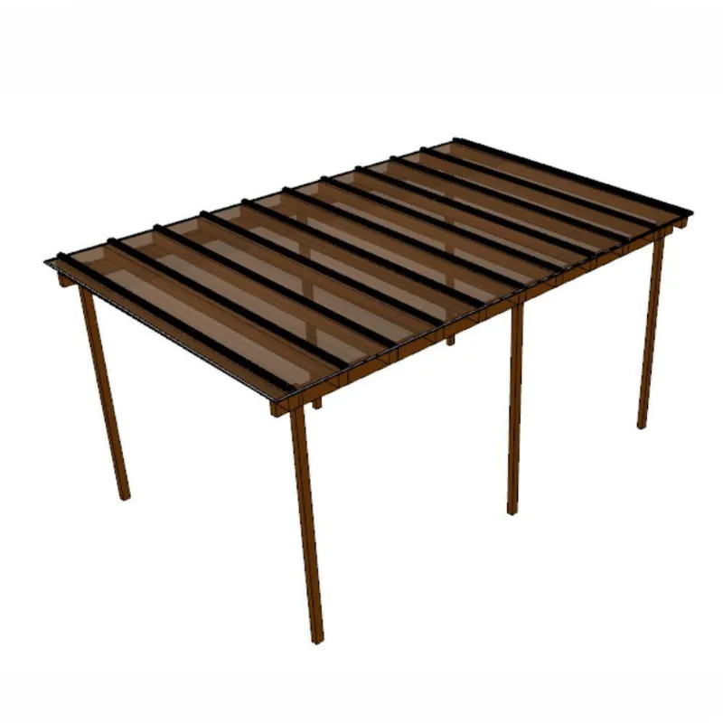 Kit Policarbonato Bronze 4mm 5,00m X 2,00m - Perfis Naturais