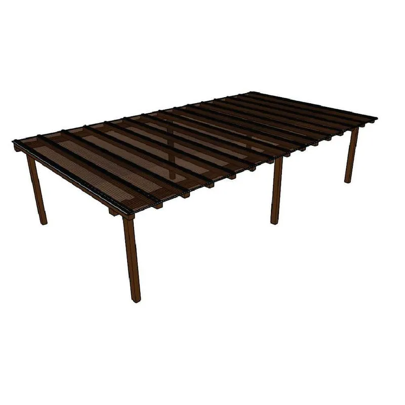 Kit Policarbonato Bronze 4mm 7,00m X 4,00m - Perfis Naturais